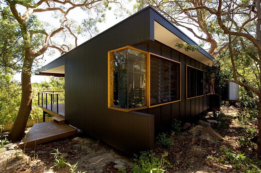 Black exterior of the Ozone house gives it a distinct identity