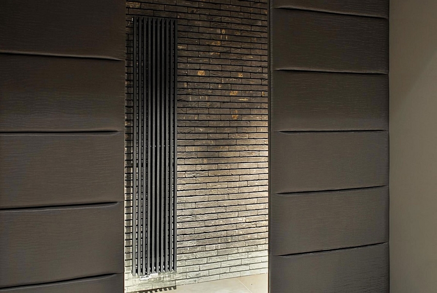 Brick wall motiff runs throughout the duplex penthouse