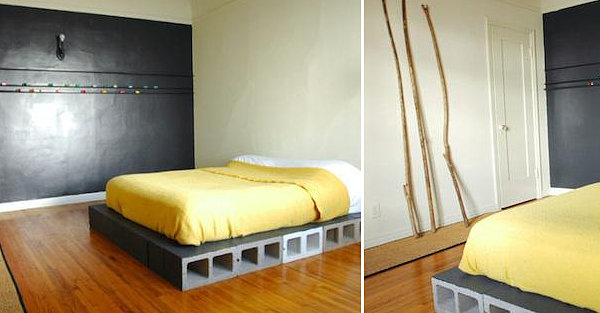 Cinder block bed base