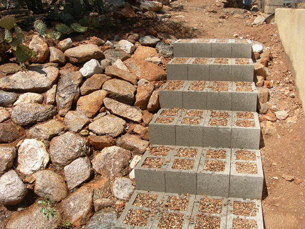 Cinder block outdoor accents