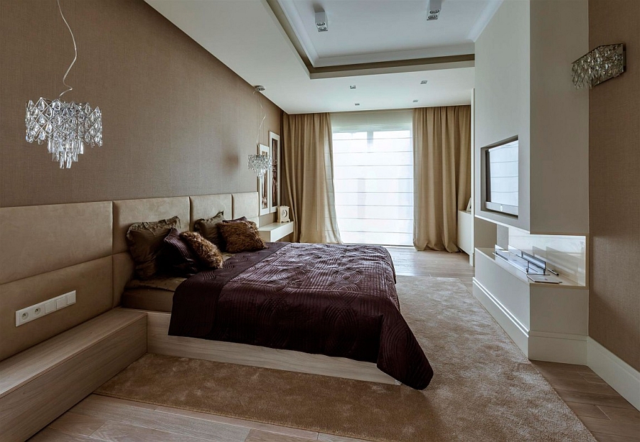 Comfy bedroom in white, cream and brown