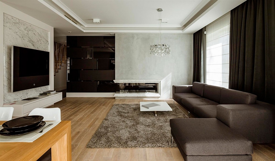 Comfy living room with a balance between light and dark tones