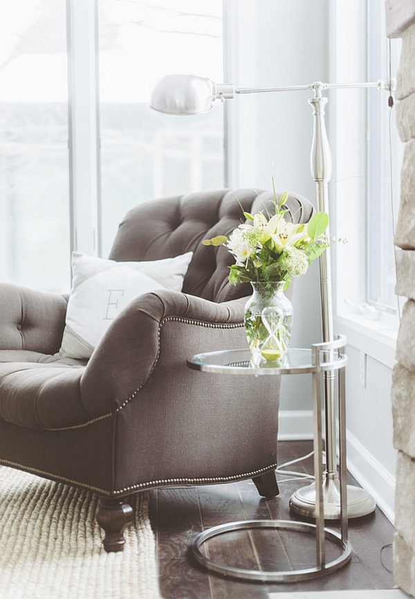 Comfy tufted chair for the reading nook