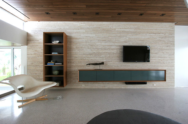 Contemporary wall-mounted media console