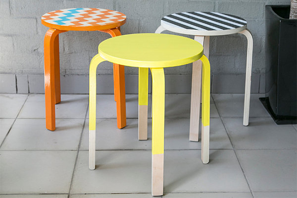 Custom-painted stools