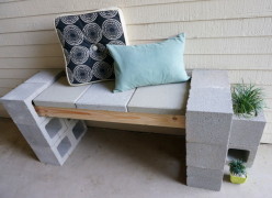 Trendy Front Porch DIY Makeover Featuring a Cinder Block Bench | Decoist