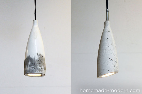 DIY concrete pendant lamp