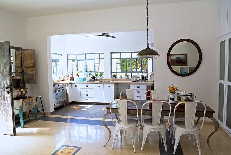 Dining area and kitchen of the renovated home