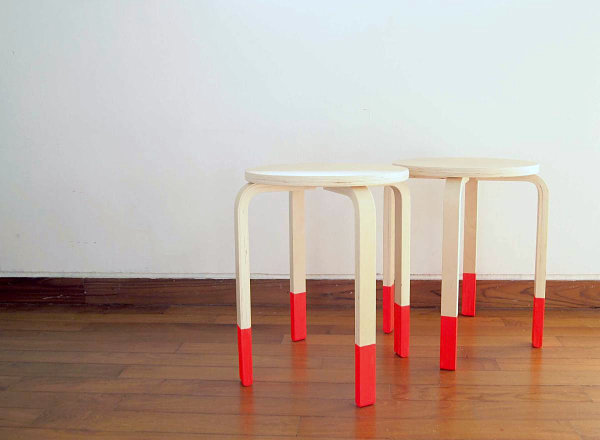 Dip-dyed DIY stool