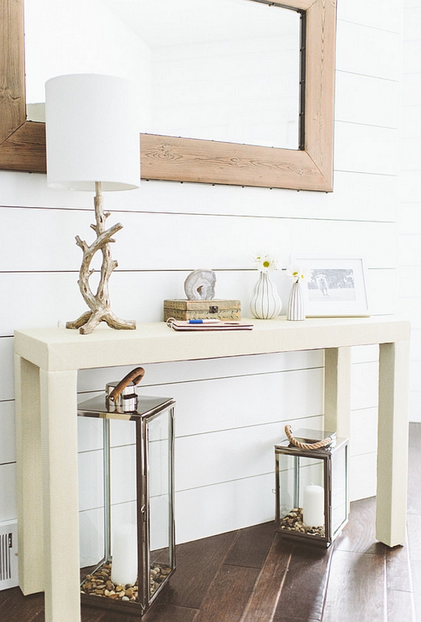 Entry way of the summer cottage in a cool rustic style