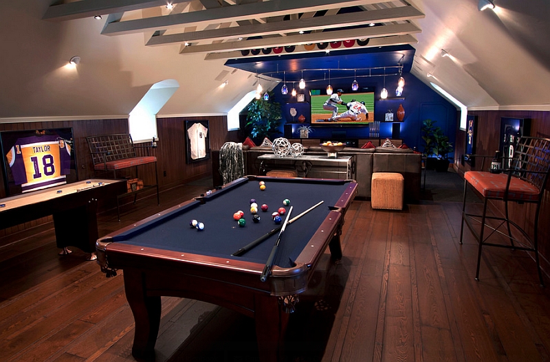 Expand your attic game room into a luxurious man cave