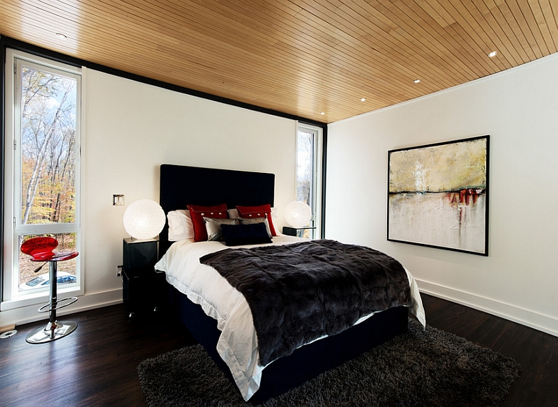 black and white bedroom