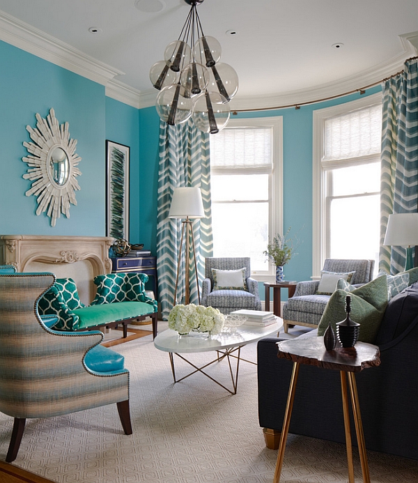 Fabulous blue theme for the living room