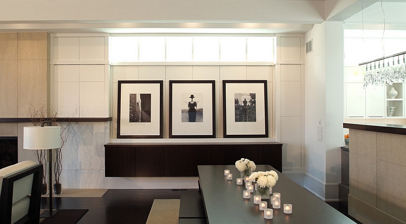 Fabulous dining room in black and white