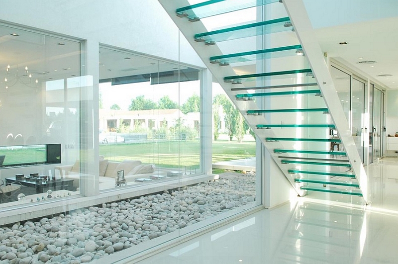 Glass staircases lend visual lightness to any space they adorn