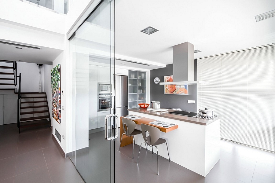 Gorgeous Globus Chairs in the kitchen