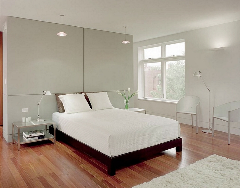 Gorgeous master bedroom suite with warm textures