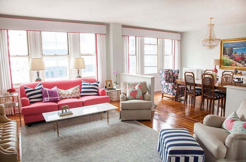 Gorgeous use of pastels in the living room