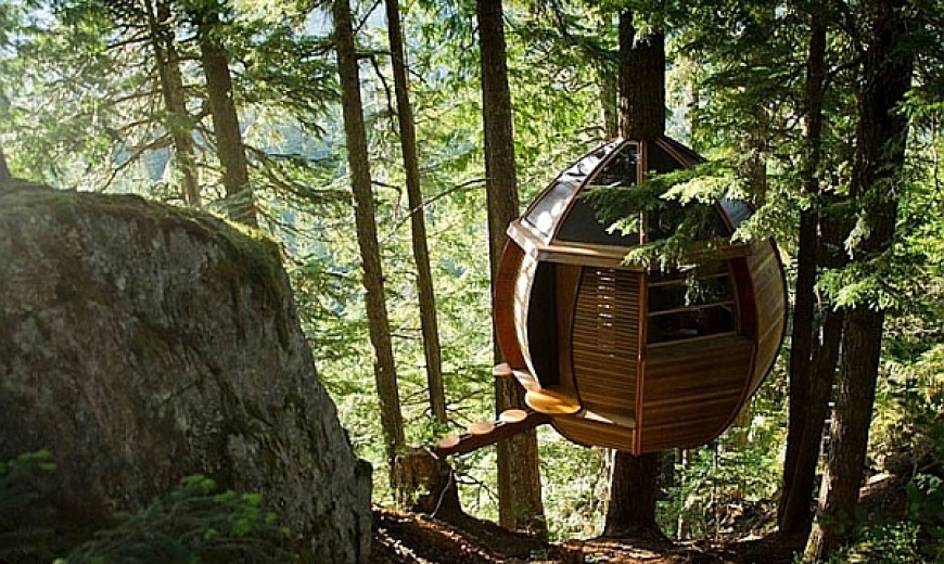 Tranquil Treehouse Cabin In Canada Offers A Getaway Concealed By Nature!