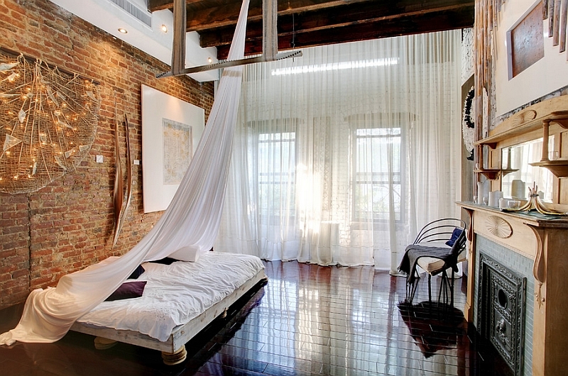 Industrial bedroom plays with multiple textures