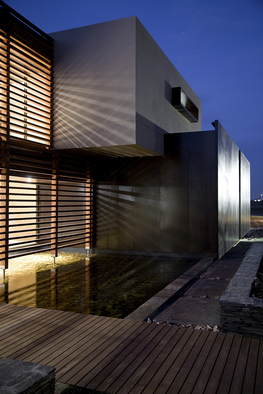 Koi pond at the front of the Johannesburg House