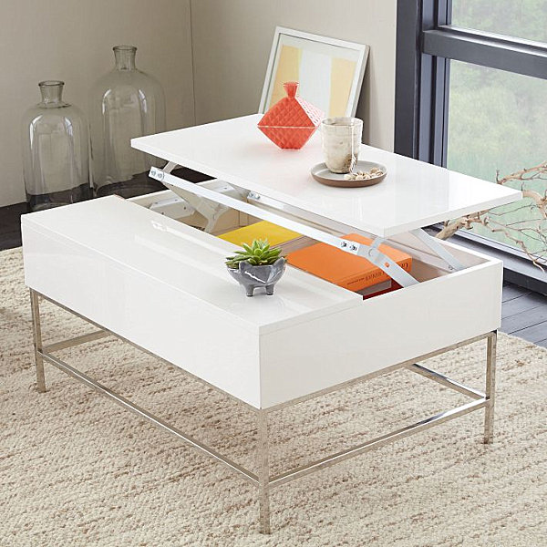 West elm lacquer store storage coffee table