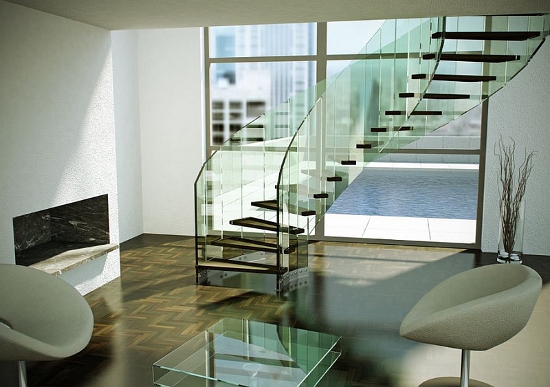 Let the glassy staircase steal the show!