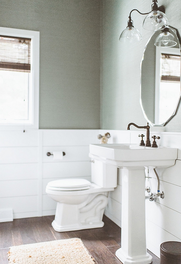 Lovely rustic powder room idea