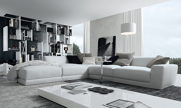 Luxurious contemporary couch in white