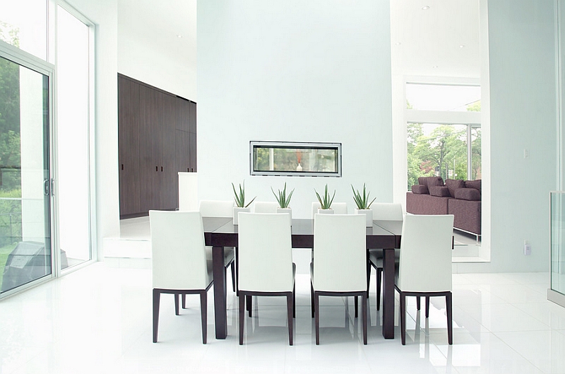 Modern Minimalist Dining Room in White