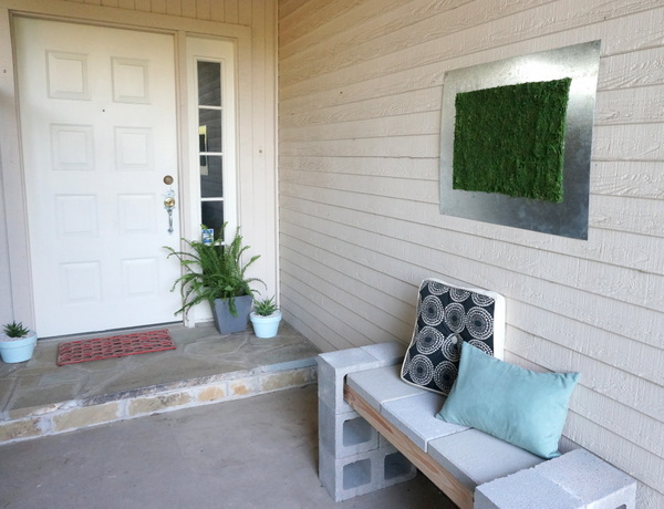 Modern embellishments on a front porch