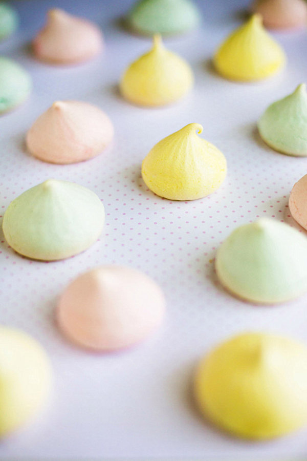 Pastel Easter meringues