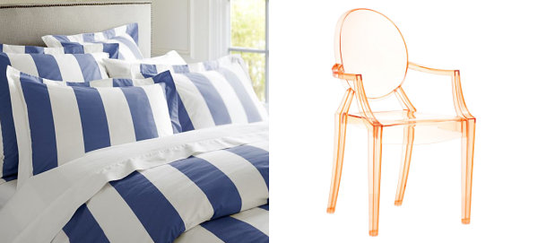 Peach and blue interior design finds