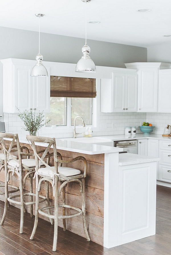 Reclaimed wood for the kitchen island