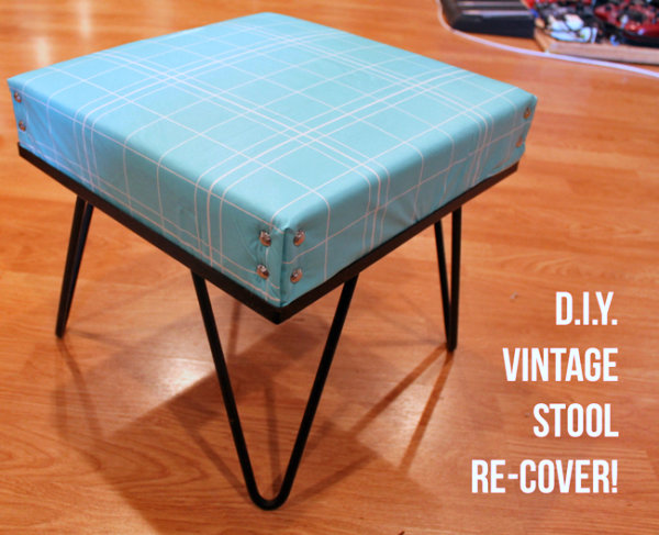 Recovered vintage stool