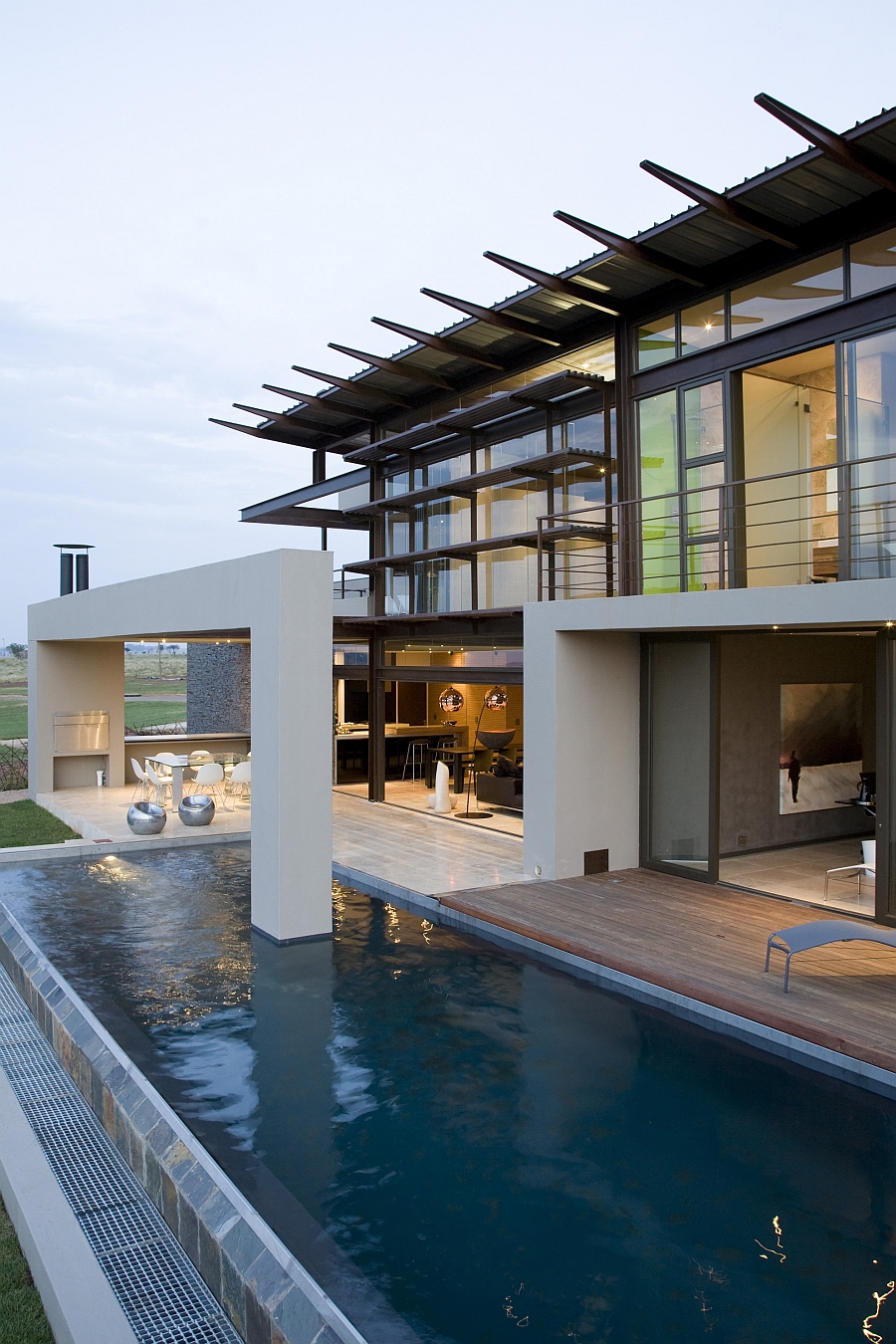 Refreshing pool in the backyard