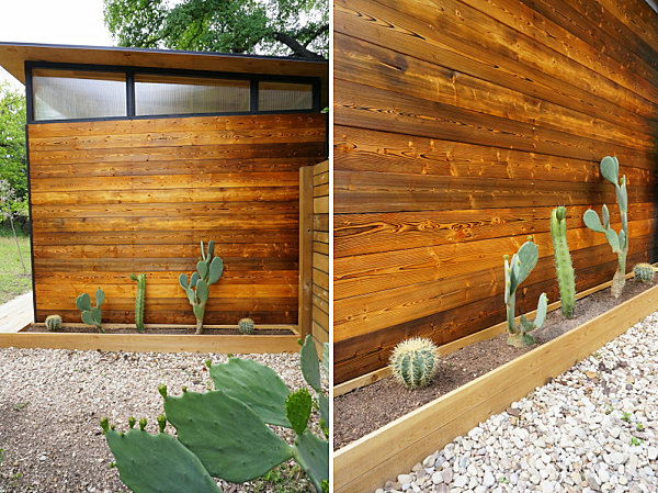 Side view of the modern tiny house