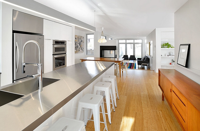 Sleek and stylish stainless steel kitchen countertops