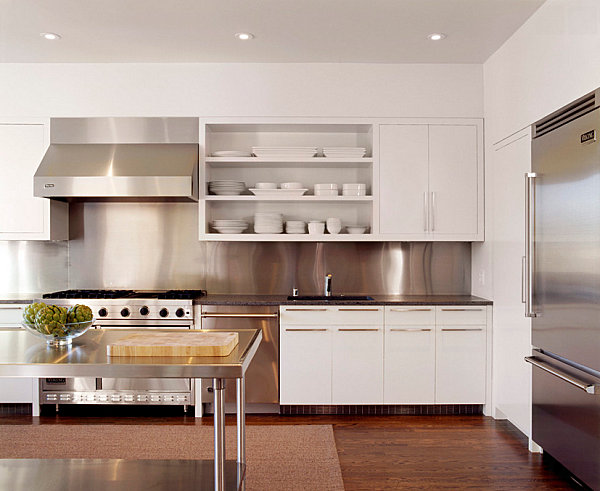 Inspiration From Kitchens With Stainless Steel Backsplashes   Stainless Steel Provides A Clean Look In The Kitchen 