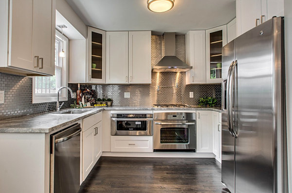 Stainless steel tile backsplash