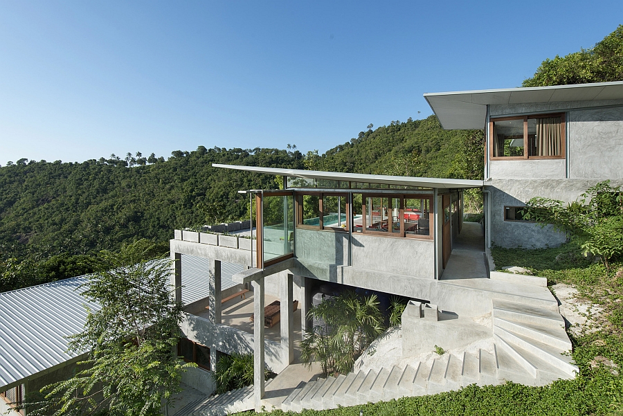 Stairway leading to the house