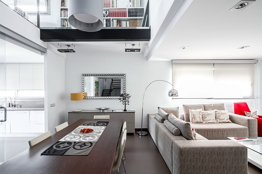 Stylish dining area next to the living space