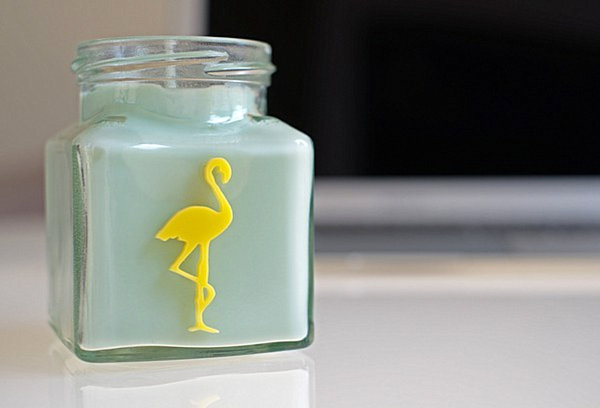 Stylish flamingo candle