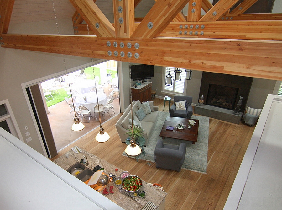 View of the living area from the master suite