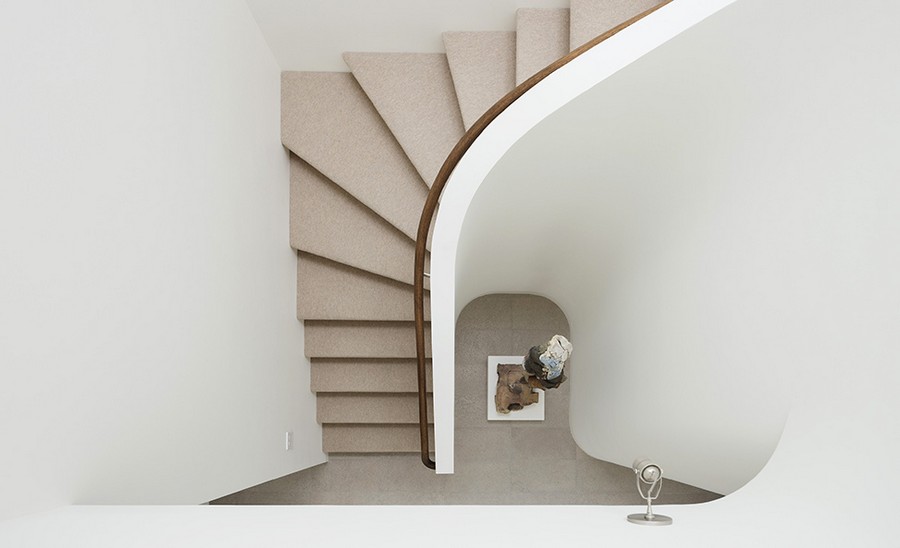 View of the space-saving staircase design from top