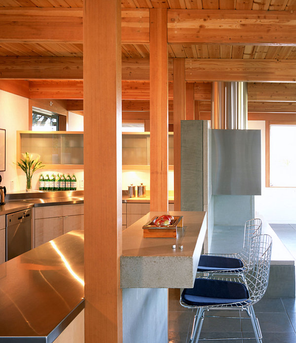 White walls, warm wood and stainless steel in a San Francisco kitchen