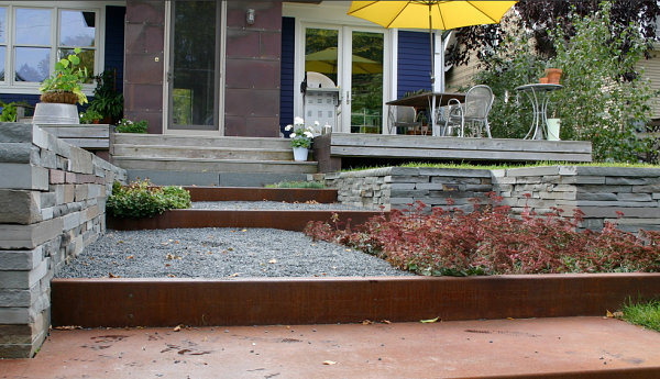 Xeriscaping on the steps