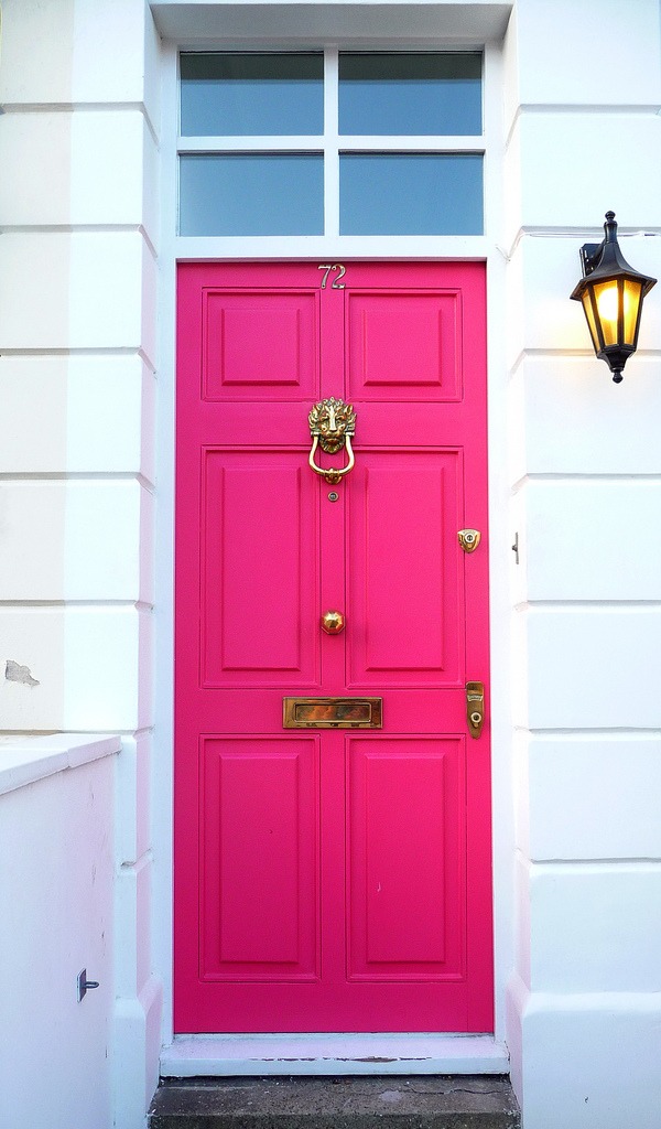 fuschia front door