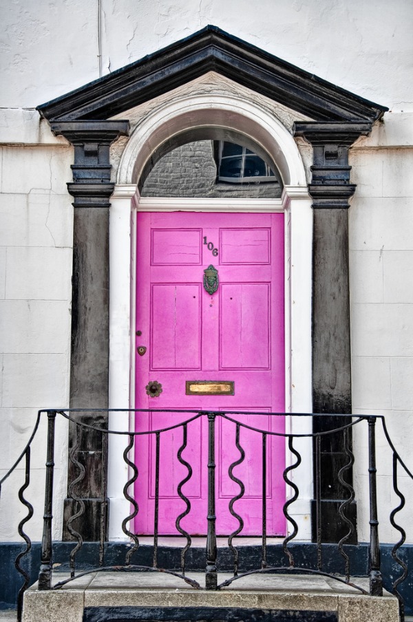 pink front door