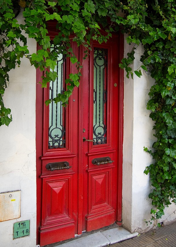 red front door